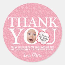 Funny face Foto Geburtstagsparty danke Sticker