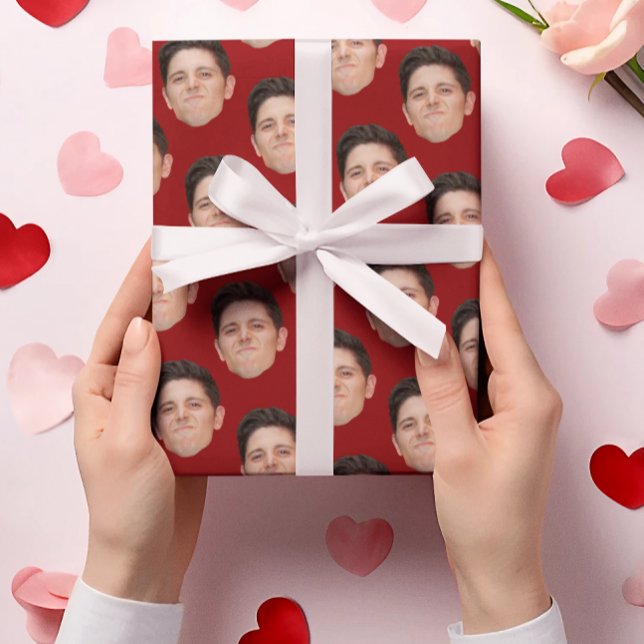 Funny Face Foto Kardinal Red Gift Wrapping Paper Geschenkpapier (Von Creator hochgeladen)