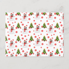 Funny Face Foto Personalisiert Snowman Weihnachten Postkarte