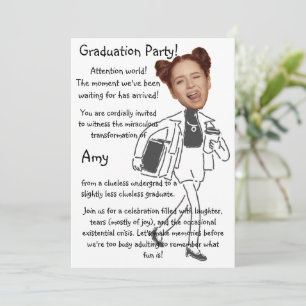 Funny Face   Foto- und Graduierungsparty Einladung