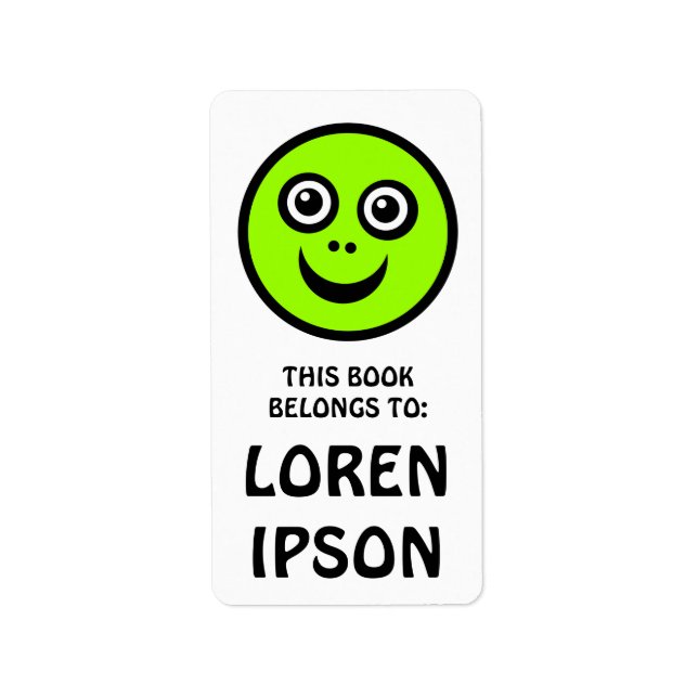 Funny Face - Green - Book Plate Adressaufkleber (Vorne)