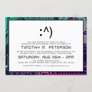 Funny Face Minimal Computer Science Grad Einladung