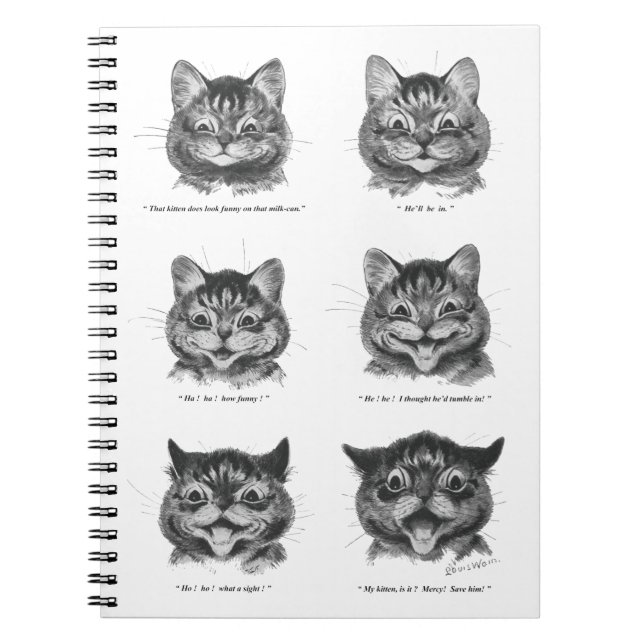 Funny Face of Cat, Louis Wain Notizblock (Vorderseite)