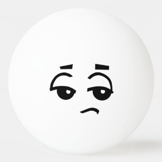 FUNNY FACE ONE STAR WHITE PONG BALL TISCHTENNISBALL