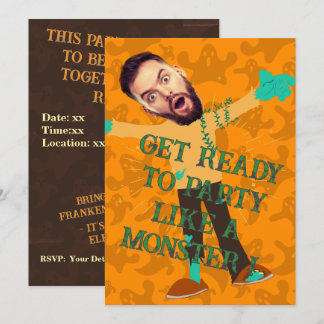 Funny Face | Party wie ein Monster-ErwachsenenHall Einladung