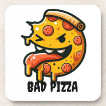 Funny Face Pizza Coaster