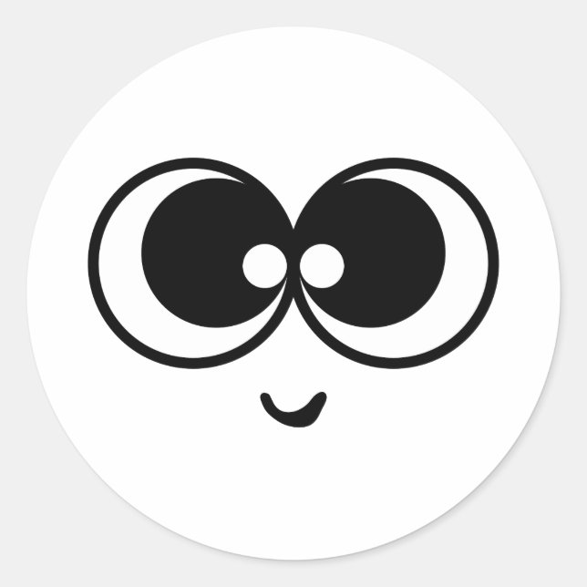 Funny Face Runder Aufkleber (Vorderseite)