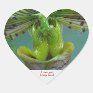 Funny Face Slipper Orchid Heftsticker Herz-Aufkleber