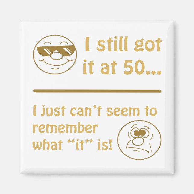 Funny Faces 50. Geburtstag Gag Geschenke Magnet (Vorne)
