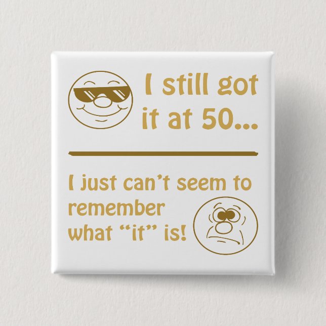 Funny Faces 50th Birthday Gag Gifts Button (Vorderseite)