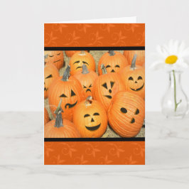 Funny Faces Pumpkin Patch Halloween Card Karte