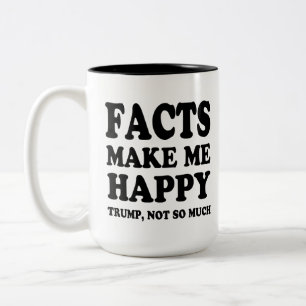 Funny Facts lassen mich glücklich über Trump sein, Zweifarbige Tasse