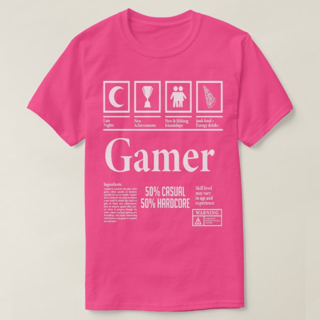 Funny Facts über Gamers Gaming T-Shirt (Design vorne)