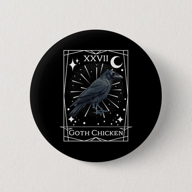 Funny Fairycore Tarot Gothic Witchcraft Chicken De Button (Vorderseite)