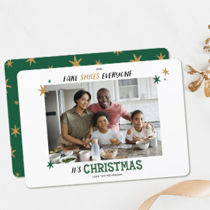 Funny Fake lächelt Jedem Weihnachtskarte Feiertagskarte
