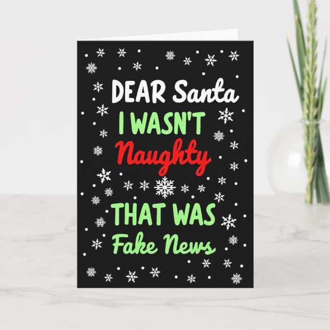 Funny Fake News Naughty List Christmas Card Karte (Vorderseite)