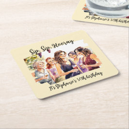 Funny Fall Wein Degusting Frau's 50. Geburtstag Rechteckiger Pappuntersetzer