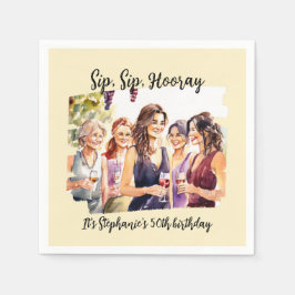 Funny Fall Wein Degusting Frau's 50. Geburtstag Serviette