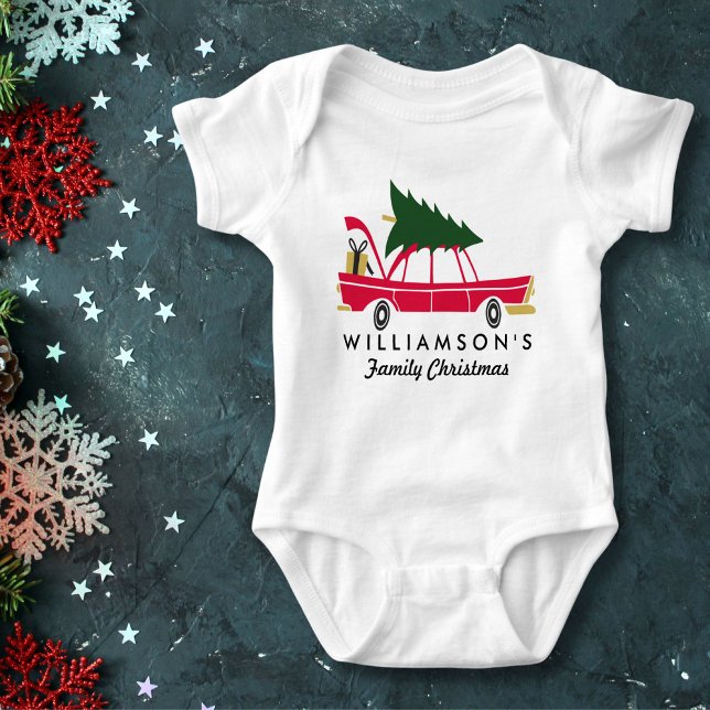 Funny Family Christmas Bringing Zuhause Xmas Tree Baby Strampler (Von Creator hochgeladen)