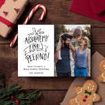 Funny Family Christmas Photo Plaid Feiertagskarte<br><div class="desc">Cheeky "Absolutely no peeking" black and white typography design photo family holiday card. Customize with names,  message and photo. This Christmas card reverses to plaid on the back.</div>