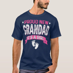 Funny Family Gender Reveal Proud New Grandad Es is T-Shirt
