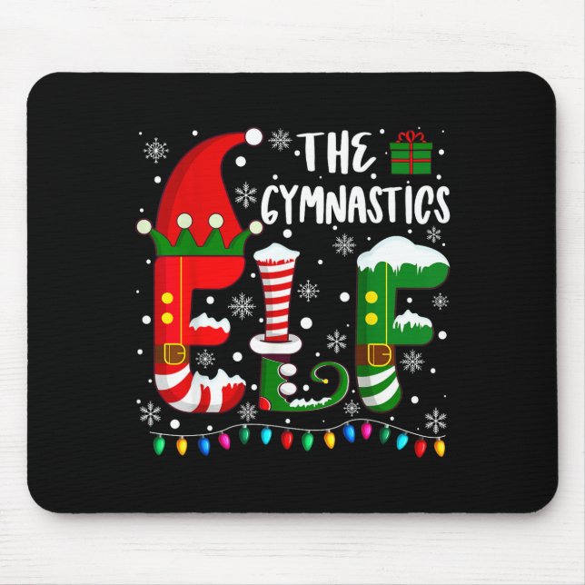 Funny Family Matching Pajamas Gymnastics Elf Chris Mousepad (Vorne)
