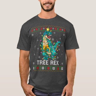 Funny Family Matching Xmas Ugly Dinosaur Weihnacht T-Shirt