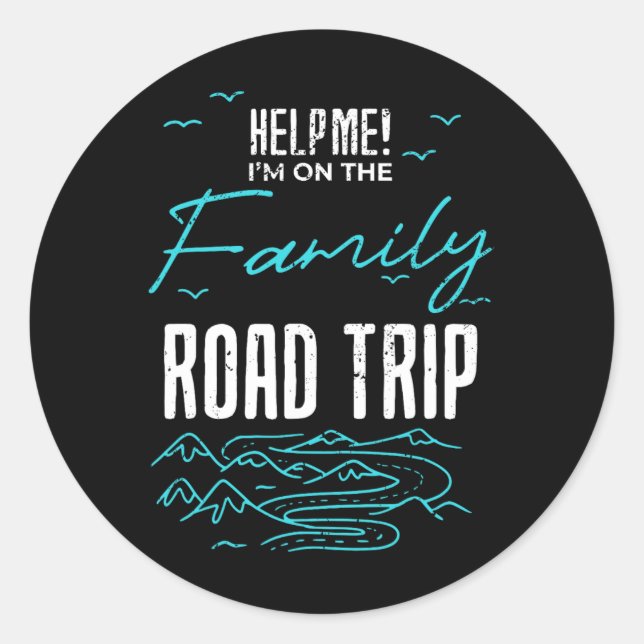 Funny Family Road Trip Familienurlaub Wiedersehen  Runder Aufkleber (Vorderseite)