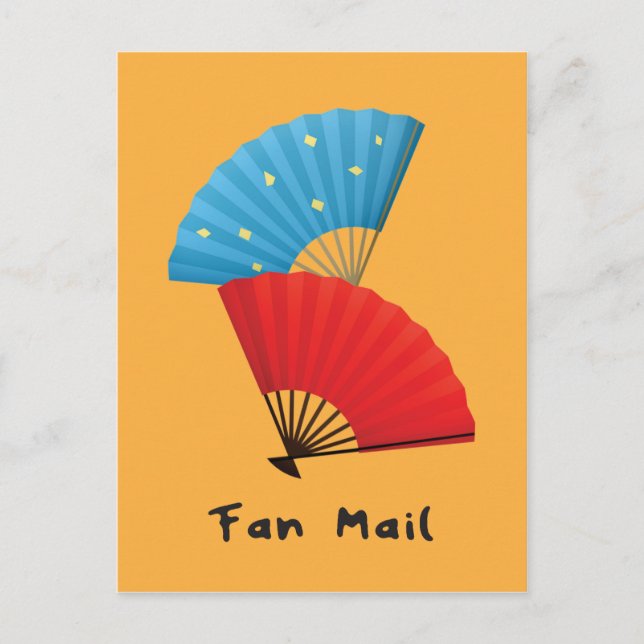 Funny Fan Mail Puff mit japanischen Fans Postkarte (Vorderseite)