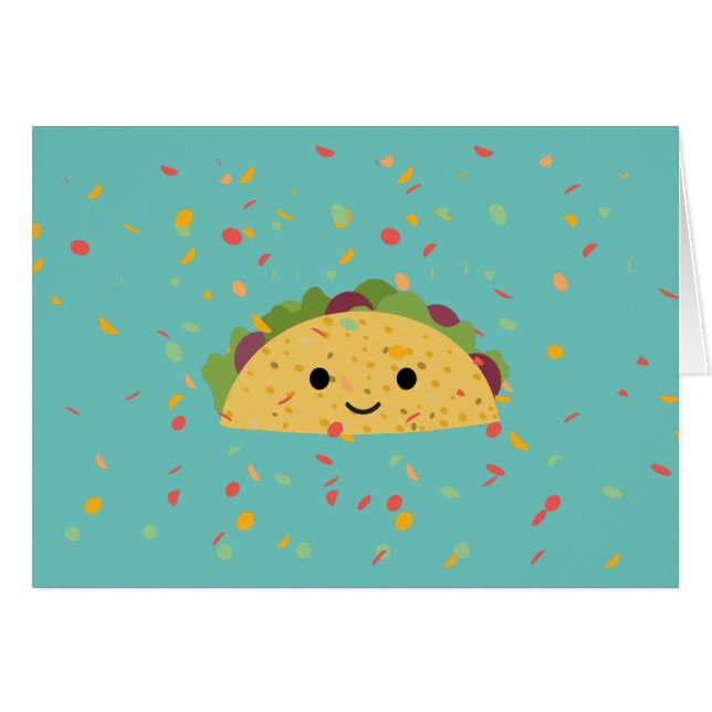 Funny Fantastaco Birthday Kawaii Taco Card (Vorderseite (Horizontal))
