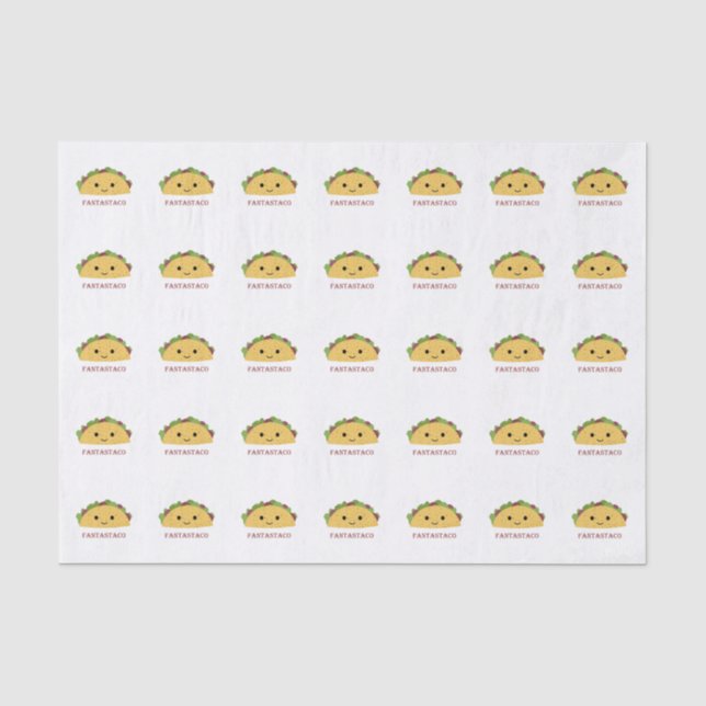 Funny Fantastaco Taco Pun Niedlich Kawaii Taco Seidenpapier (Vorderseite)