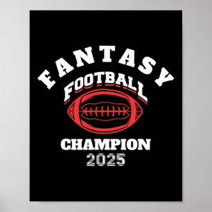 Funny Fantasy Football 2025 Champion Fantasy Footb Poster
