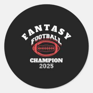 Funny Fantasy Football 2025 Champion Fantasy Footb Runder Aufkleber