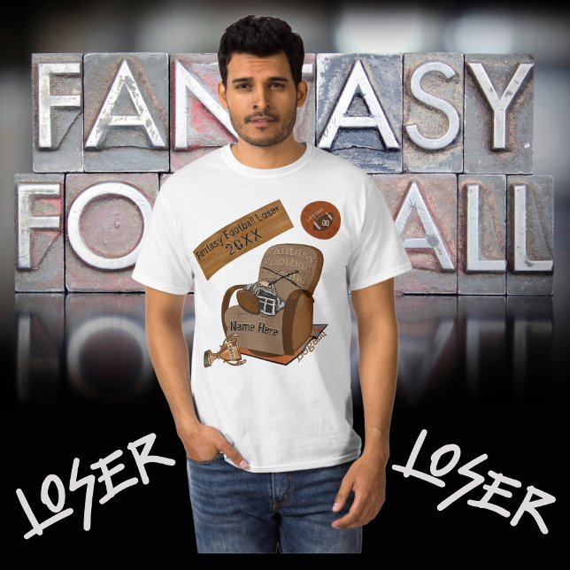 Funny Fantasy Football Loser Shirt Personalisiert (Funny Fantasy Football Loser Shirts. Last place fantasy football t shirt. Fantasy football loser.)