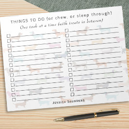 Funny farbenfrohe Dackel Wurst Hunde Dinge zu tun Notizblock