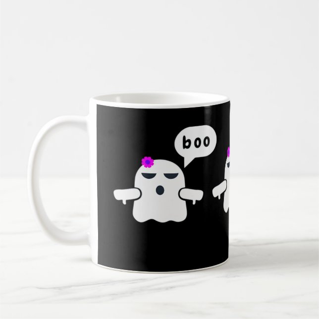 Funny farbenfroher Boo der Missbilligung Mädchen Kaffeetasse (Links)