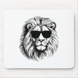 Funny farbenfroher Löwe in Sungles für Lover Lions Mousepad