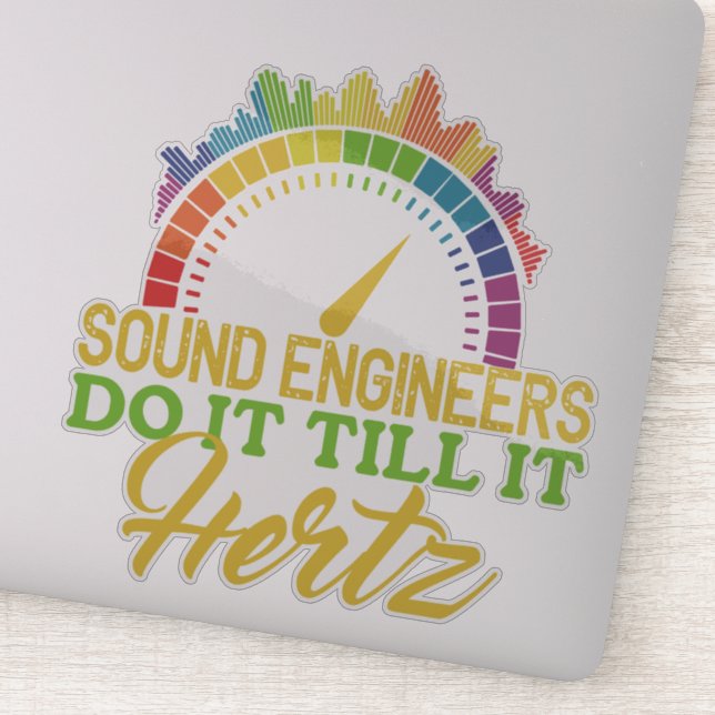 Funny farbenfroher Puzzle Sound Engineer Hertz Aufkleber (Detail)