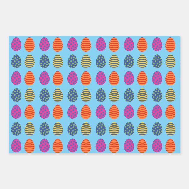 Funny, farbig Ostereier Wrapping Paper Geschenkpapier Set (Vorderseite)