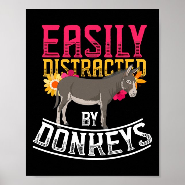 Funny Farm Animal Lover Gift Donkey Poster (Vorne)