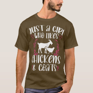 Funny Farm Lover Girl Chickens Goats Grafische Fra T-Shirt