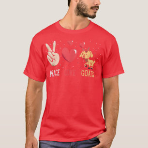 Funny Farm Peace Liebe Ziegen Grafik für Frauen un T-Shirt