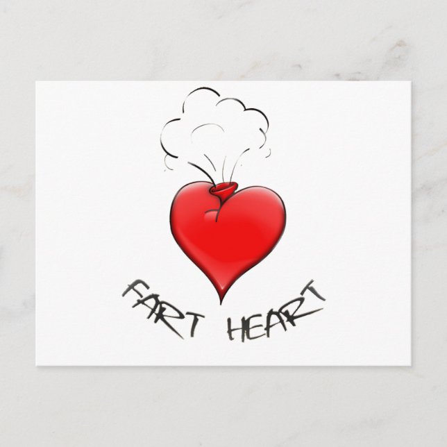 Funny Fart Heart Postkarte (Vorderseite)