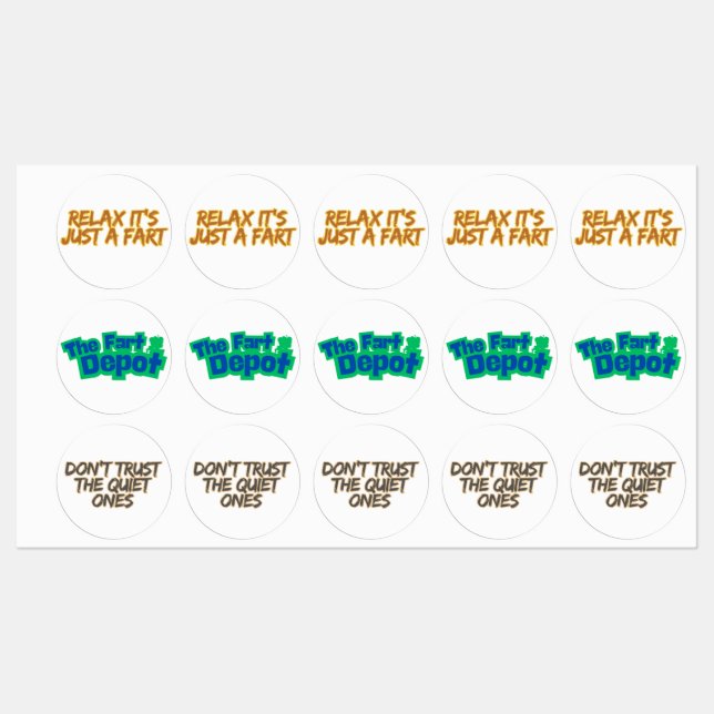 Funny Fart Humor Etiketten (Blatt)