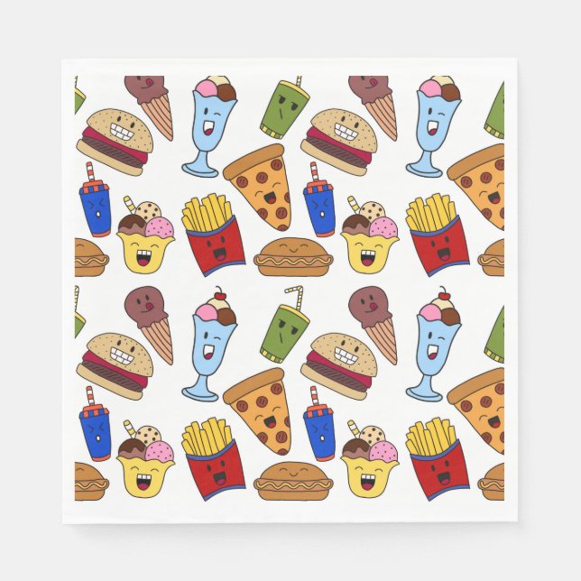Funny Fast Food Paper Nspkins Serviette (Vorderseite)