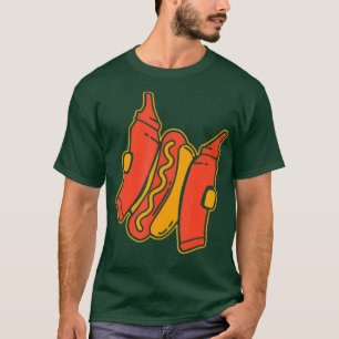 Funny Fastfood Hotdog mit Senf und Ketchup T-Shirt