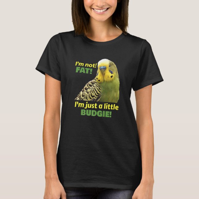 Funny Fat Budgie Green Yellow Parakeet Parrot Prem T-Shirt (Vorderseite)