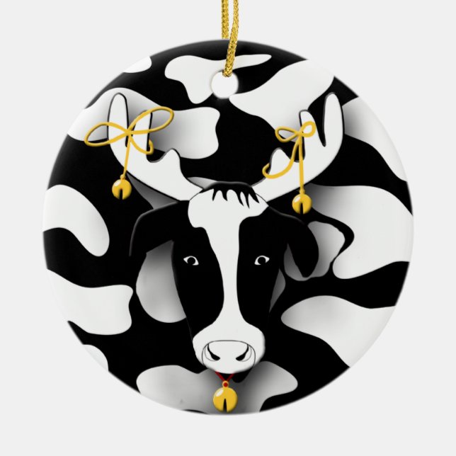 Funny Fat Kuh Weihnachtsschmuck (Vorne)