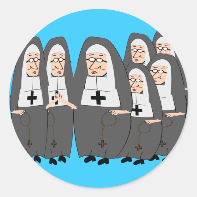 Funny "Fat Nuns" Geschenke für jeden Anlass Runder Aufkleber (Vorderseite)