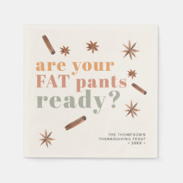 Funny Fat Pants Erntedank Friendsgiving Paper Serviette